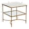 Hello Honey® 25" Libertine Genuine Marble and Metal End Table with Glass Storage Shelf